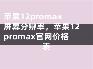 苹果12promax屏幕分辨率，苹果12promax官网价格表