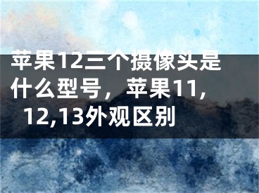 苹果12三个摄像头是什么型号，苹果11,12,13外观区别