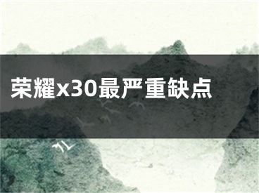 荣耀x30最严重缺点