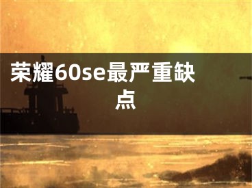 荣耀60se最严重缺点