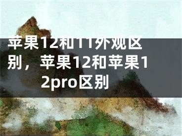 苹果12和11外观区别，苹果12和苹果12pro区别