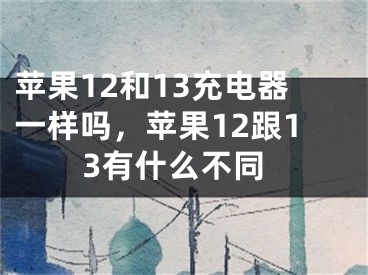 苹果12和13充电器一样吗，苹果12跟13有什么不同