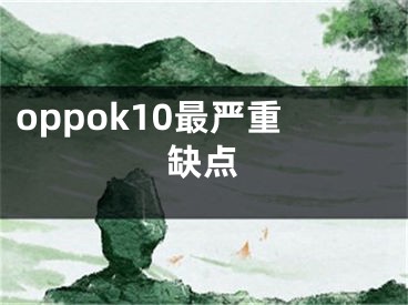 oppok10最严重缺点