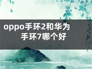 oppo手环2和华为手环7哪个好