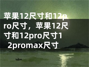 苹果12尺寸和12pro尺寸，苹果12尺寸和12pro尺寸12promax尺寸