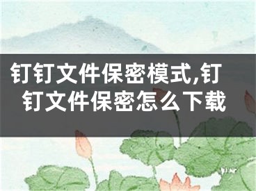 钉钉文件保密模式,钉钉文件保密怎么下载