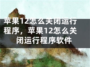 苹果12怎么关闭运行程序，苹果12怎么关闭运行程序软件 