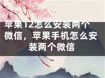 苹果12怎么安装两个微信，苹果手机怎么安装两个微信