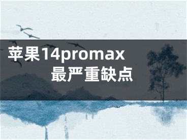 苹果14promax最严重缺点