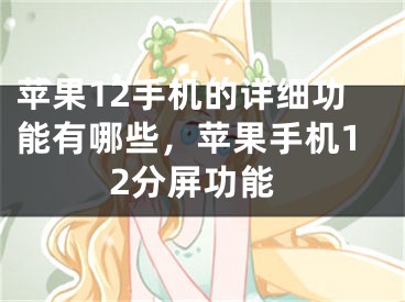 苹果12手机的详细功能有哪些，苹果手机12分屏功能