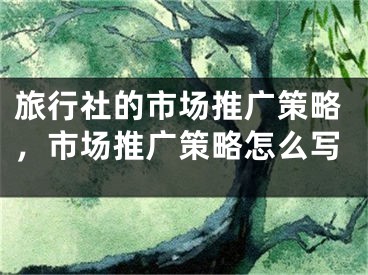 旅行社的市场推广策略，市场推广策略怎么写