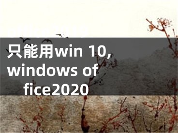 office2019只能用win 10,windows office2020
