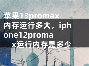 苹果13promax内存运行多大，iphone12promax运行内存是多少