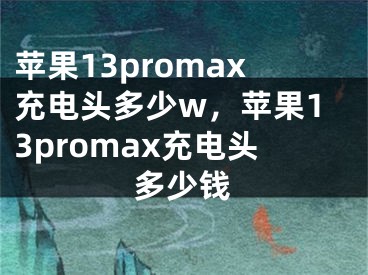 苹果13promax充电头多少w，苹果13promax充电头多少钱