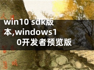 win10 sdk版本,windows10开发者预览版