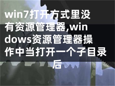 win7打开方式里没有资源管理器,windows资源管理器操作中当打开一个子目录后