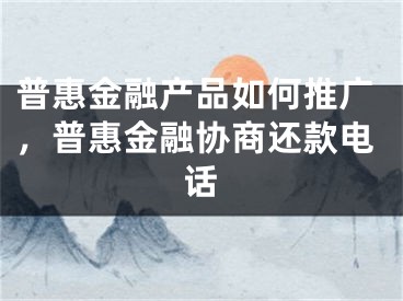 普惠金融产品如何推广，普惠金融协商还款电话