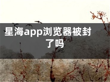 星海app浏览器被封了吗