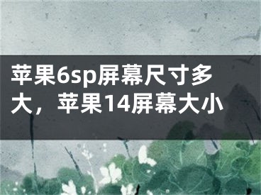 苹果6sp屏幕尺寸多大，苹果14屏幕大小