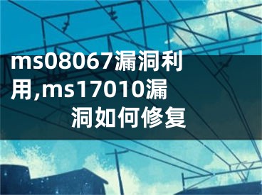 ms08067漏洞利用,ms17010漏洞如何修复