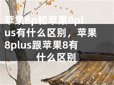 苹果8p和苹果8plus有什么区别，苹果8plus跟苹果8有什么区别