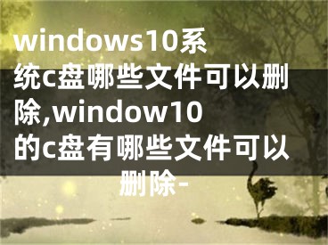 windows10系统c盘哪些文件可以删除,window10的c盘有哪些文件可以删除-