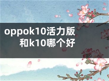oppok10活力版和k10哪个好