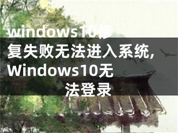 windows10修复失败无法进入系统,Windows10无法登录