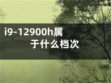 i9-12900h属于什么档次