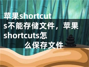 苹果shortcuts不能存储文件，苹果shortcuts怎么保存文件