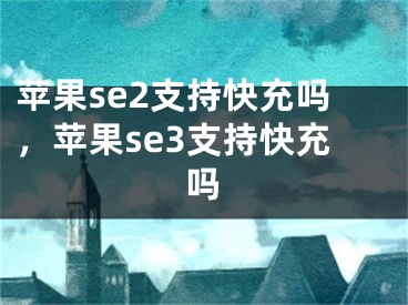 苹果se2支持快充吗，苹果se3支持快充吗