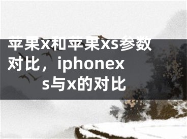 苹果x和苹果xs参数对比，iphonexs与x的对比