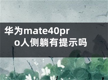 华为mate40pro人侧躺有提示吗