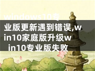 windows10专业版更新遇到错误,win10家庭版升级win10专业版失败