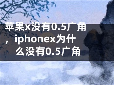 苹果x没有0.5广角，iphonex为什么没有0.5广角