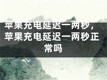 苹果充电延迟一两秒，苹果充电延迟一两秒正常吗