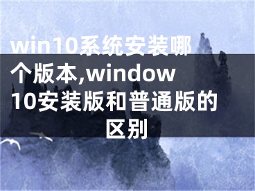 win10系统安装哪个版本,window10安装版和普通版的区别