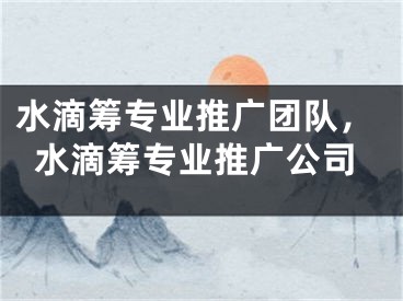 水滴筹专业推广团队，水滴筹专业推广公司