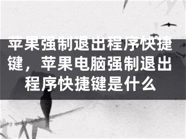 苹果强制退出程序快捷键，苹果电脑强制退出程序快捷键是什么