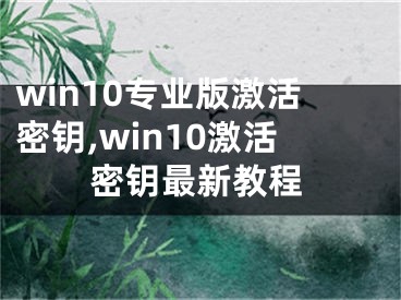 win10专业版激活密钥,win10激活密钥最新教程