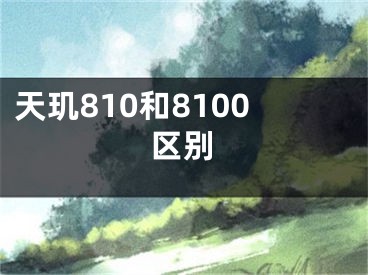 天玑810和8100区别