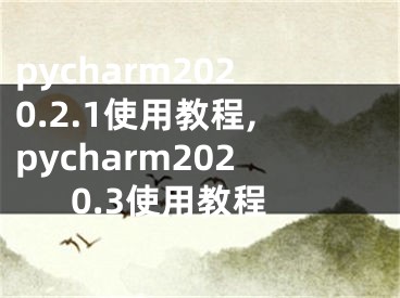 pycharm2020.2.1使用教程,pycharm2020.3使用教程