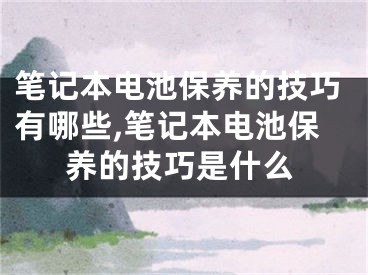 笔记本电池保养的技巧有哪些,笔记本电池保养的技巧是什么