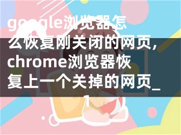 google浏览器怎么恢复刚关闭的网页,chrome浏览器恢复上一个关掉的网页_1