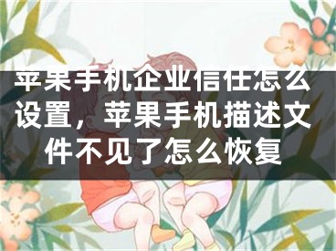 苹果手机企业信任怎么设置，苹果手机描述文件不见了怎么恢复