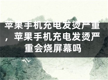 苹果手机充电发烫严重，苹果手机充电发烫严重会烧屏幕吗