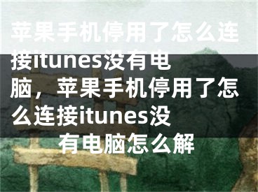 苹果手机停用了怎么连接itunes没有电脑，苹果手机停用了怎么连接itunes没有电脑怎么解