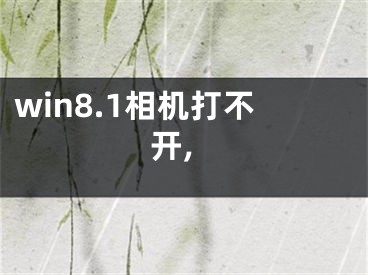 win8.1相机打不开,