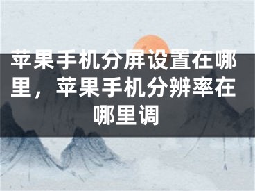 苹果手机分屏设置在哪里，苹果手机分辨率在哪里调