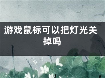 游戏鼠标可以把灯光关掉吗